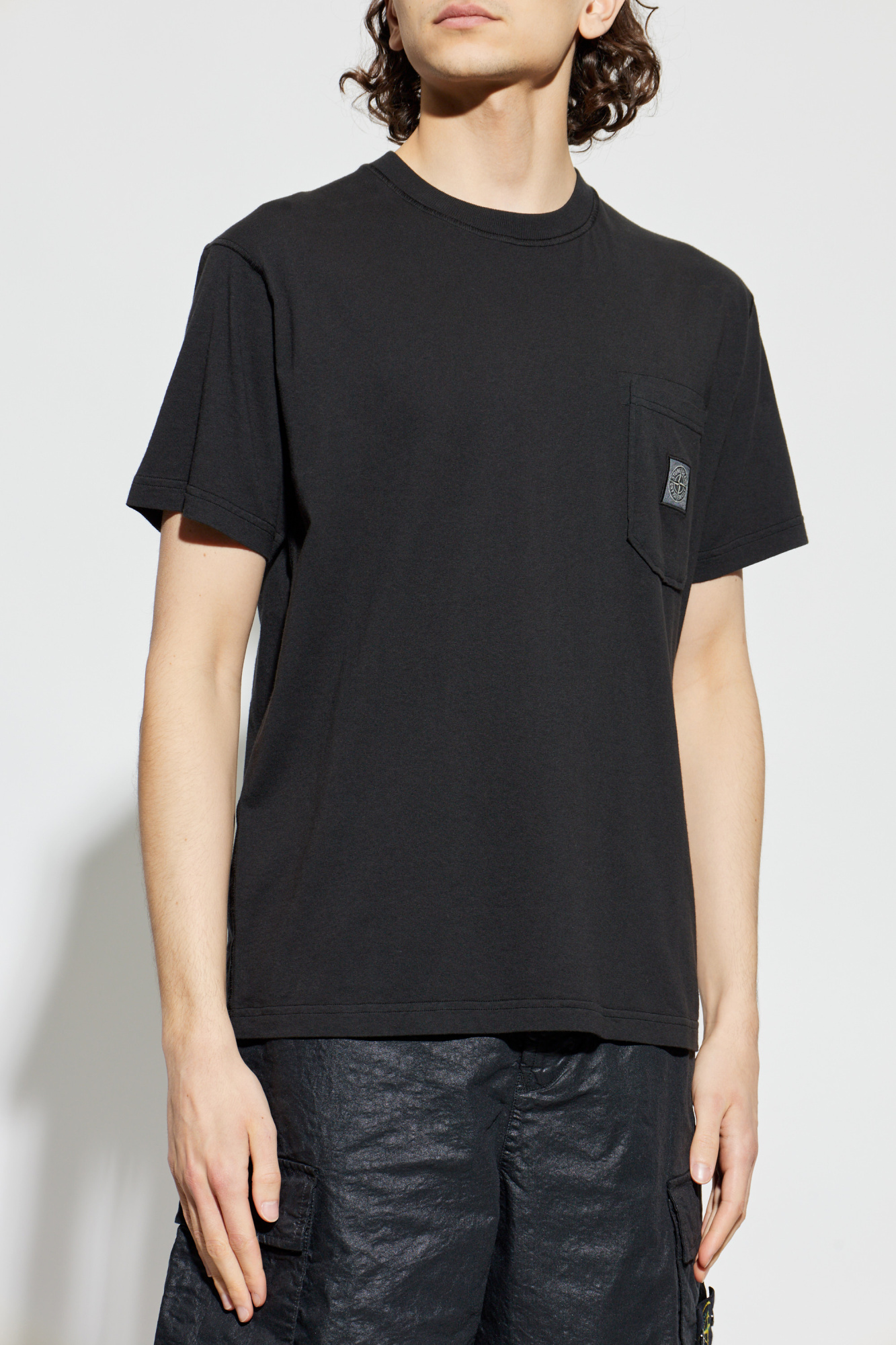 Black T-shirt with pocket Stone Island - Vitkac GB